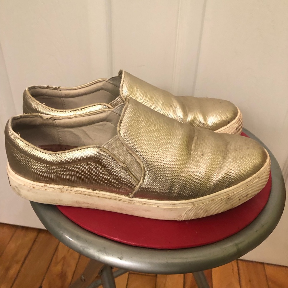 ALDO Gold Metallic Slip-On Sneakers